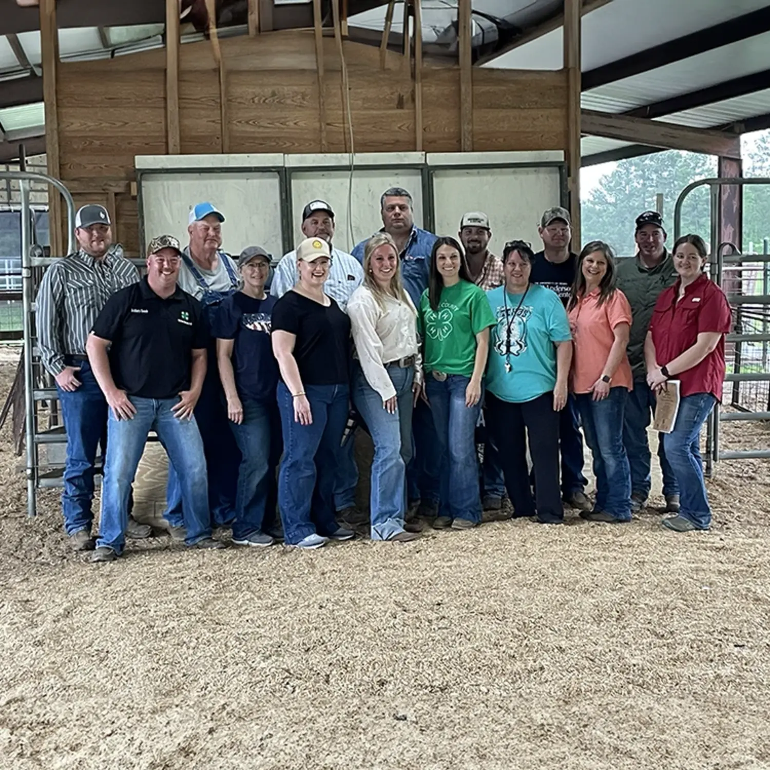Sabine County Youth Foundation volunteers and board members standing together in the show arena